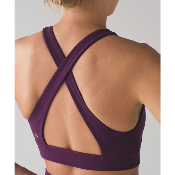 LULULEMON Simply Bare Bra Darkest Magenta (purple) / Black - Size Small / 8 - Picture 3 of 11